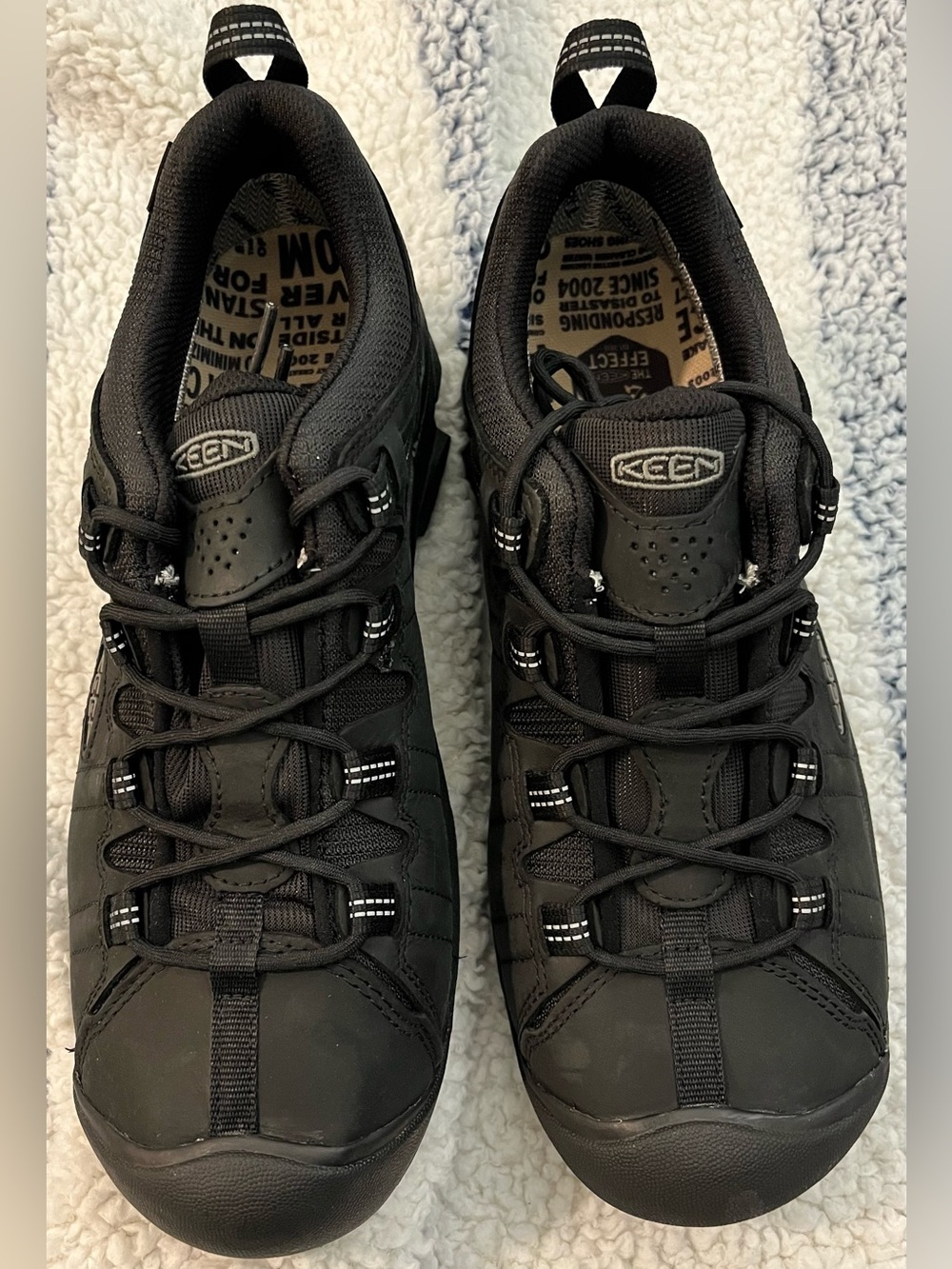 Keen Men's Black Lace-Up Sneakers KEEN Targhee waterproof low hiking shoes